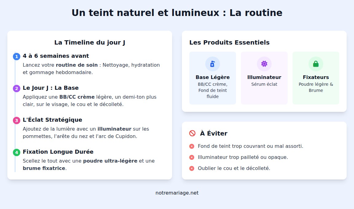 infographie Comment avoir un teint naturel et lumineux pour le mariage ?