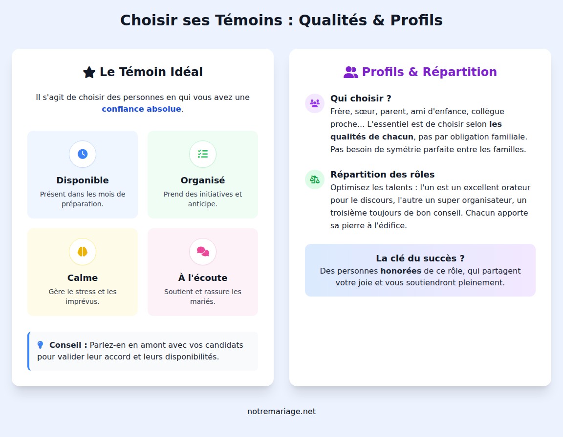 infographie Comment bien choisir ses témoins de mariage ?