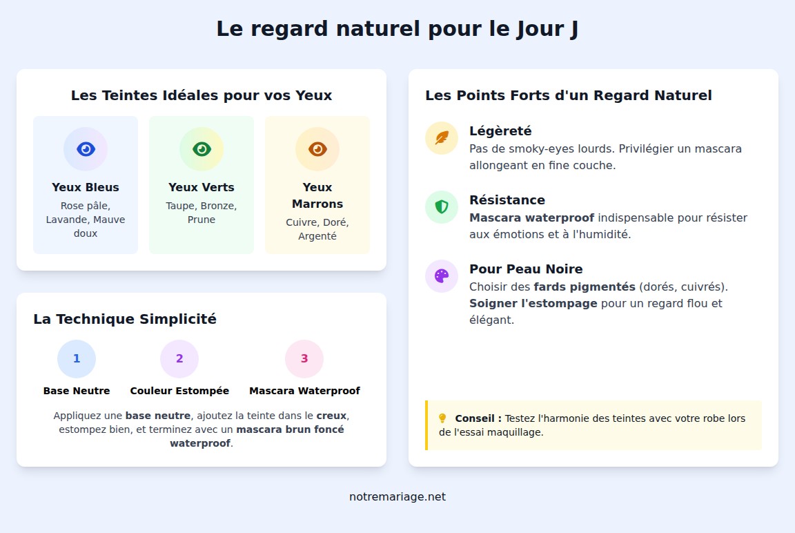 infographie Comment maquiller les yeux naturellement pour un mariage ?