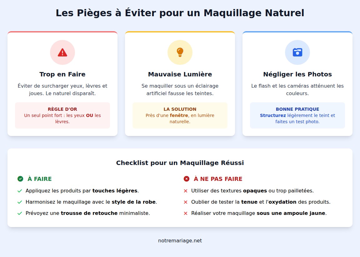 infographie Quelles sont les erreurs à éviter pour un maquillage naturel réussi ?